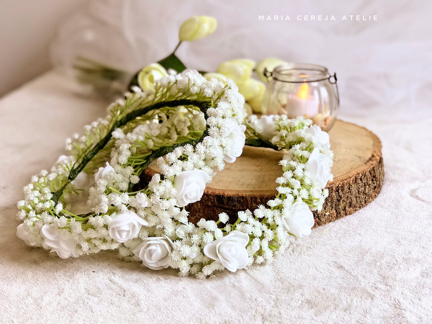 Coroa de flores Gypsophilas